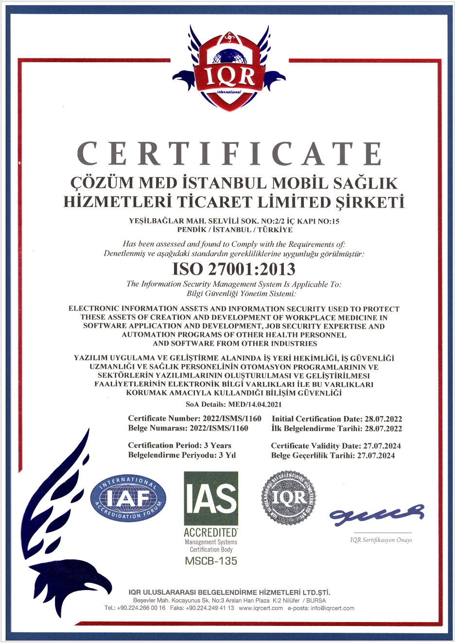 ÇözümMed - ISO 27001